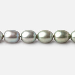9x7mm Sage Green Oval Freshwater Pearls 16 inch 42 pieces (ONLINE ORDER ONLY)