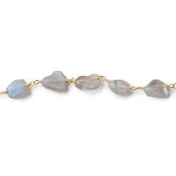 9x8-10x9mm Labradorite Plain Nuggets on Gold Plated Chain (ONLINE ORDER ONLY)