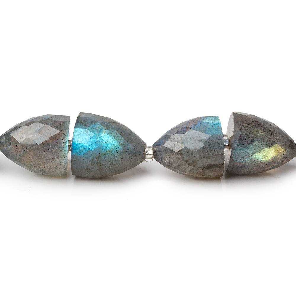 9x8-11x10mm Labradorite Faceted Cones 15.5 inch 34 beads AA 1mm drill hole (ONLINE ORDER ONLY)