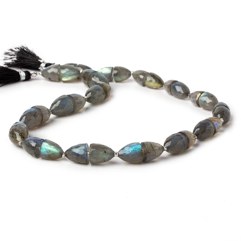9x8-11x10mm Labradorite Faceted Cones 15.5 inch 34 beads AA 1mm drill hole (ONLINE ORDER ONLY)
