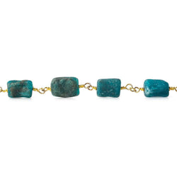9x8-11x8mm Matte Apatite plain rectangle Gold plated Chain by the foot (ONLINE ORDER ONLY)