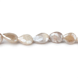 Mystic Cream Moonstone faceted pears 14 inch 29 beads 9x8-13x8mm