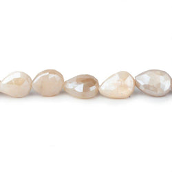 9x8-13x8mm Mystic Peach Moonstone faceted pears 14 inch 29 beads