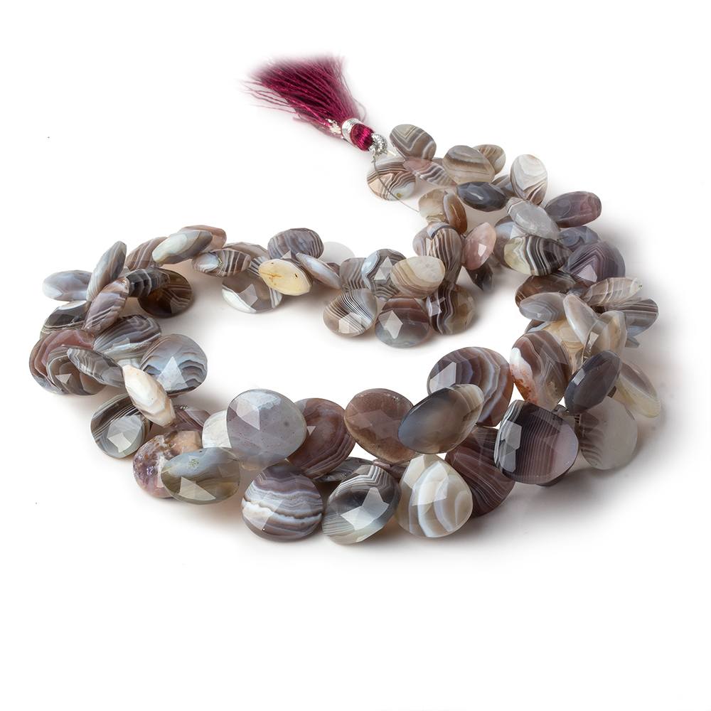 9x8-18x18mm Botswana Agate faceted heart Briolettes 15 inch 92 pieces AAA (ONLINE ORDER ONLY)