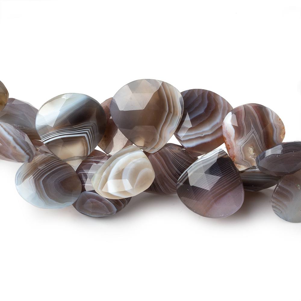 9x8-18x18mm Botswana Agate faceted heart Briolettes 15 inch 92 pieces AAA (ONLINE ORDER ONLY)