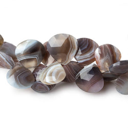 9x8-18x18mm Botswana Agate faceted heart Briolettes 15 inch 92 pieces AAA (ONLINE ORDER ONLY)
