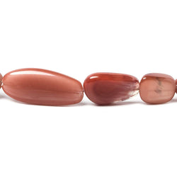 9x8-20x12mm Red Orange Feldspar plain nugget beads 18 inch 38 pieces (ONLINE ORDER ONLY)