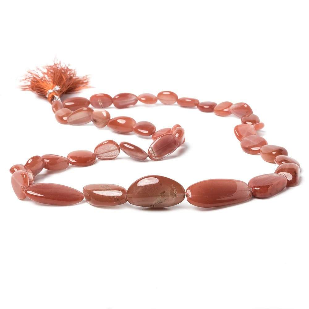 9x8-20x12mm Red Orange Feldspar plain nugget beads 18 inch 38 pieces (ONLINE ORDER ONLY)