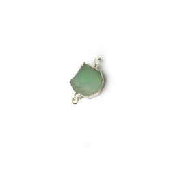 9x8mm Silver Leafed Chrysoprase Slice Connector 1 piece (ONLINE ORDER ONLY)