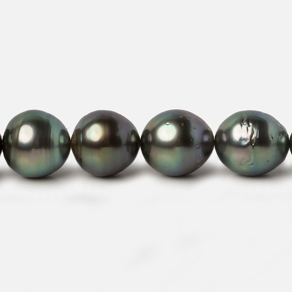 9x9-10x11mm Peacock Tahitian Round Saltwater Pearls 16 inch 40 pieces A (ONLINE ORDER ONLY)