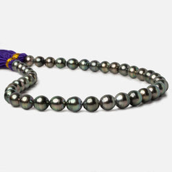 9x9-10x11mm Peacock Tahitian Round Saltwater Pearls 16 inch 40 pieces A (ONLINE ORDER ONLY)