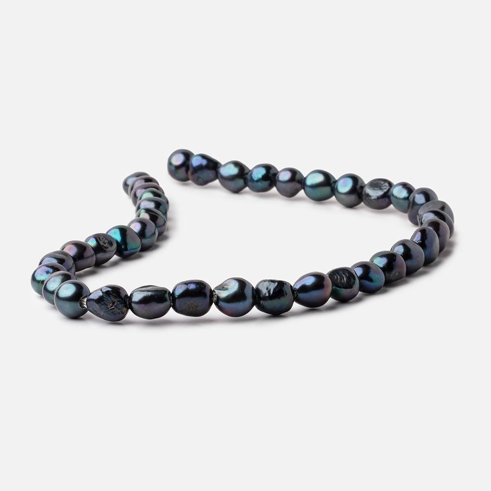 9x9-11x10mm Dark Peacock Baroque 2.5mm Large Hole Pearls 15 inch 38 pieces (ONLINE ORDER ONLY)