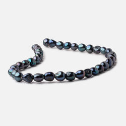 9x9-11x10mm Dark Peacock Baroque 2.5mm Large Hole Pearls 15 inch 38 pieces (ONLINE ORDER ONLY)
