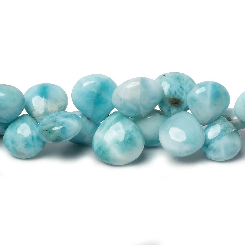 9x9-11x11mm Larimar plain heart beads 7 inch 46 pieces (ONLINE ORDER ONLY)