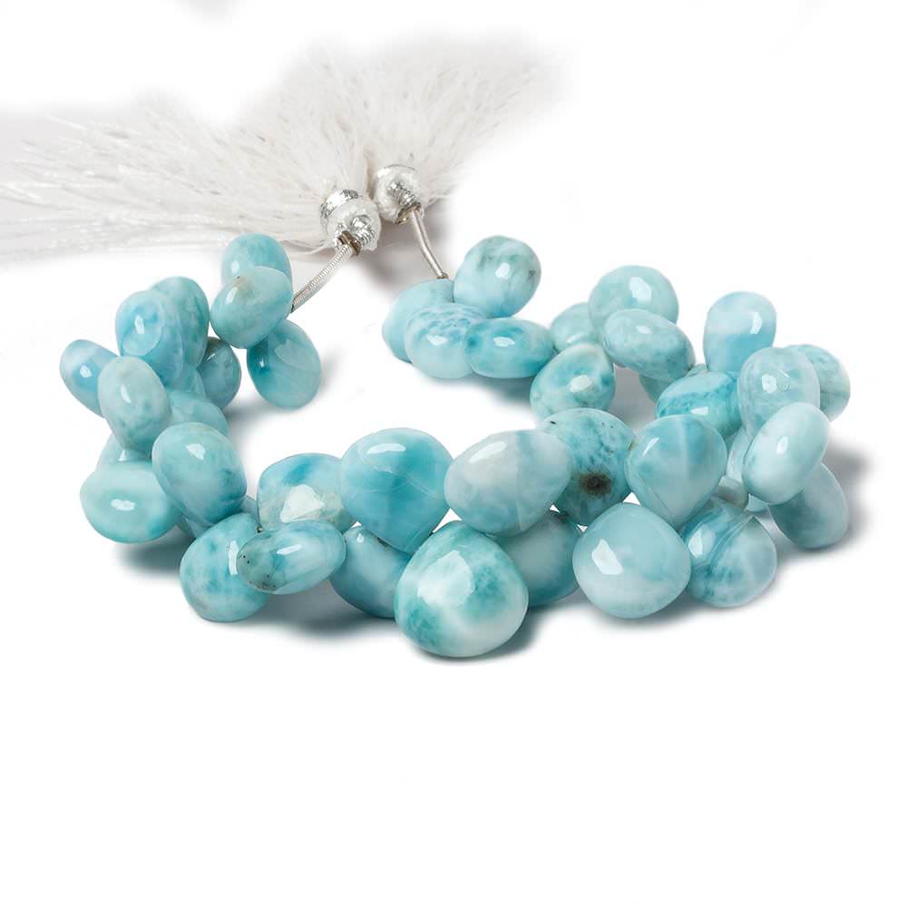 9x9-11x11mm Larimar plain heart beads 7 inch 46 pieces (ONLINE ORDER ONLY)