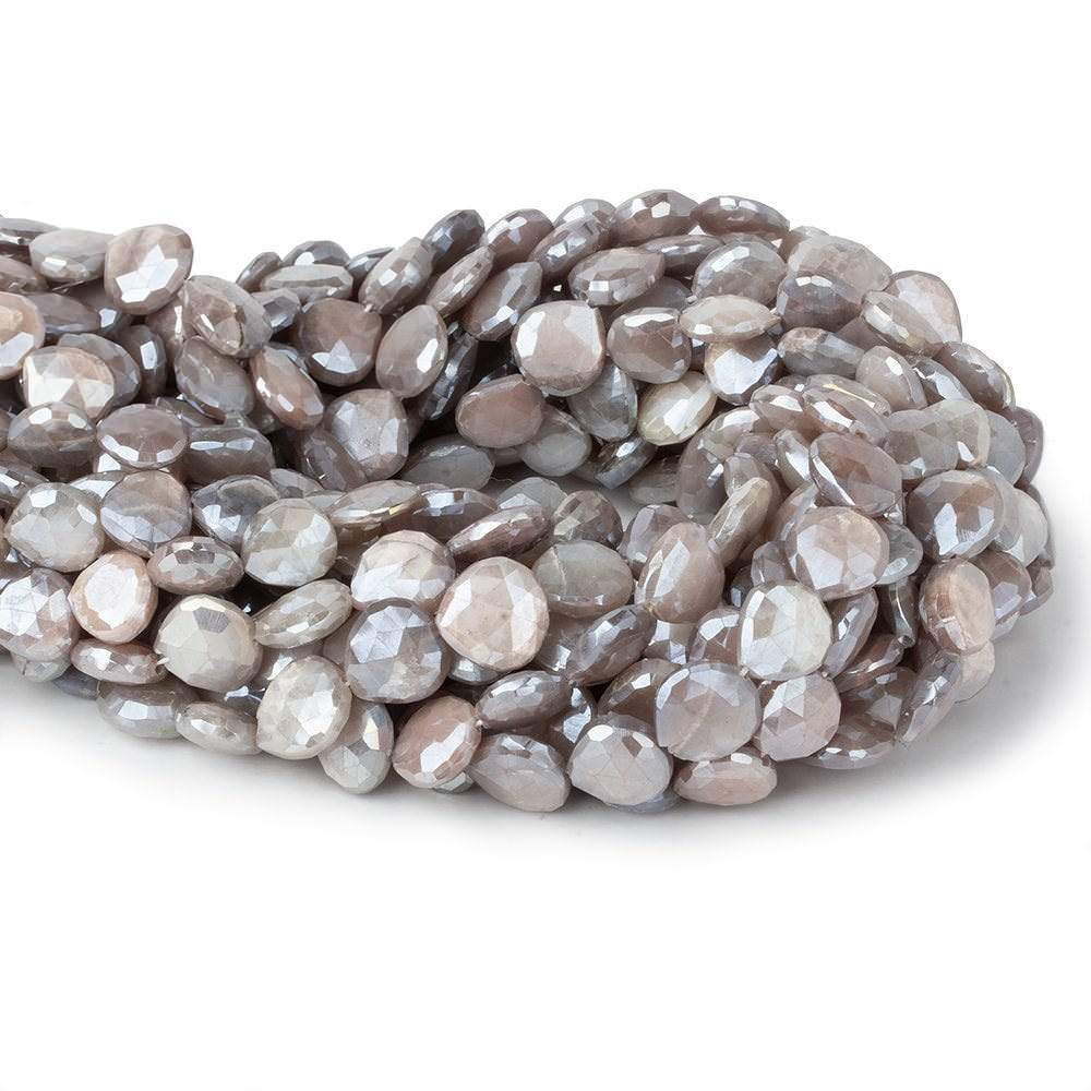 9x9-11x11mm Mystic Chocolate Moonstone straight drill faceted hearts 14 inch 35 beads (ONLINE ORDER ONLY)