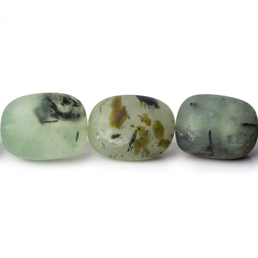 9x9-14x10mm Matte Prehnite tumbled plain nuggets 12 inch 23 beads AA (ONLINE ORDER ONLY)