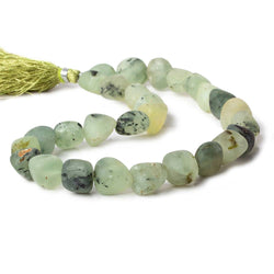 9x9-14x10mm Matte Prehnite tumbled plain nuggets 12 inch 23 beads AA (ONLINE ORDER ONLY)