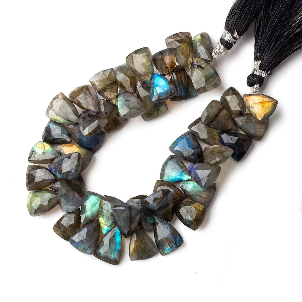 9x9-14x9mm Labradorite tip drilled Triangle beads 7 inch 49 pieces (ONLINE ORDER ONLY)