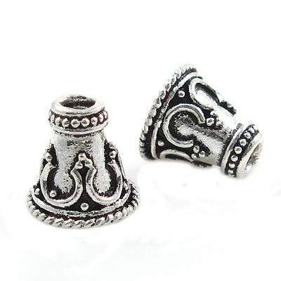 9x9mm Antiqued Sterling Silver Cone Set of 2 (ONLINE ORDER ONLY)