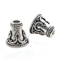 9x9mm Antiqued Sterling Silver Cone Set of 2 (ONLINE ORDER ONLY)