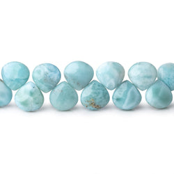 9x9mm Larimar Plain Heart Beads 7.5 inch 37 pieces AA (ONLINE ORDER ONLY)