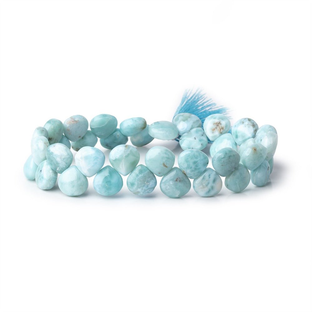 9x9mm Larimar Plain Heart Beads 7.5 inch 37 pieces AA (ONLINE ORDER ONLY)