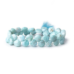 9x9mm Larimar Plain Heart Beads 7.5 inch 37 pieces AA (ONLINE ORDER ONLY)