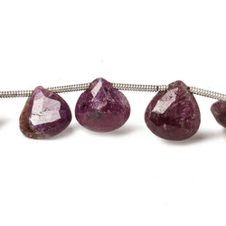 9x9mm Ruby Faceted Heart Beads 8 inch 17 pieces (ONLINE ORDER ONLY)
