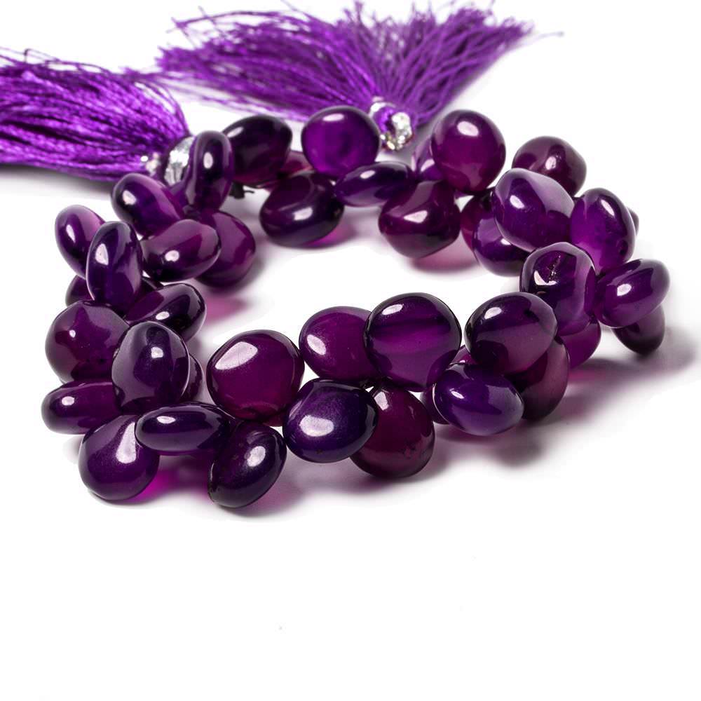 9x9mm to 11x11mm Pansy Purple Chalcedony Plain Heart Beads 8 inch 43 pieces (ONLINE ORDER ONLY)