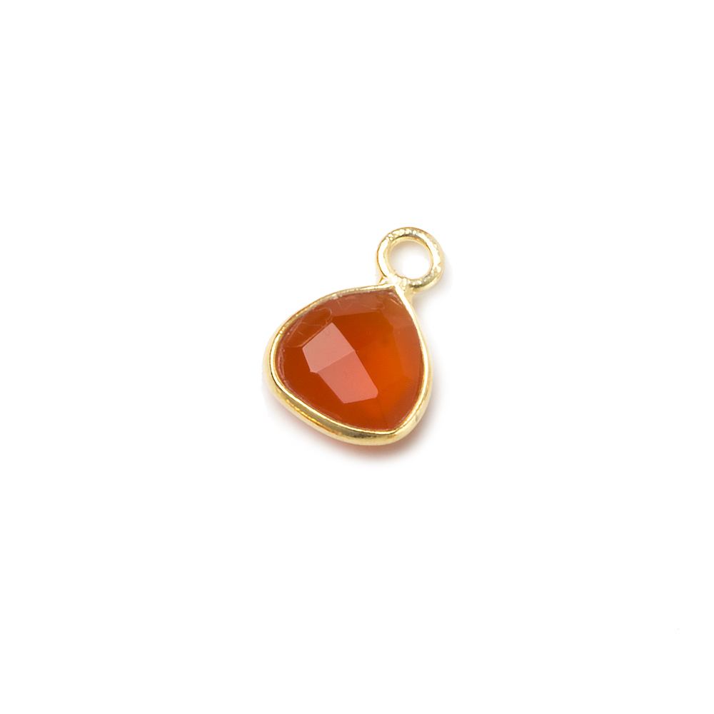 9x9mm Vermeil Bezeled Orange Chalcedony Triangle Pendant 1 piece (ONLINE ORDER ONLY)