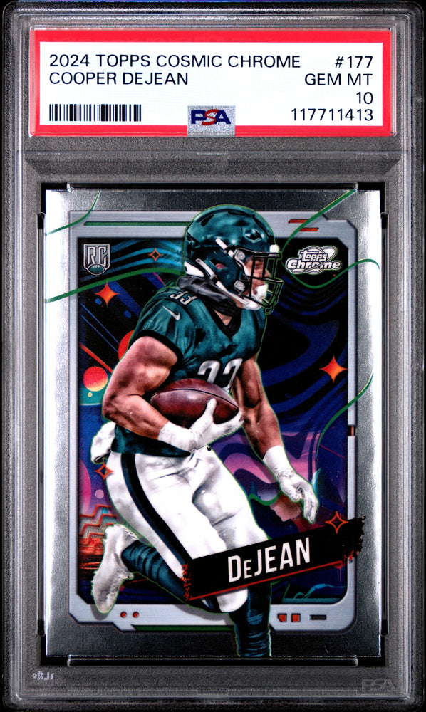 Graded 2024 Topps Cosmic Chrome Cooper DeJean #177 Rookie RC Football Card PSA 10 Gem Mint