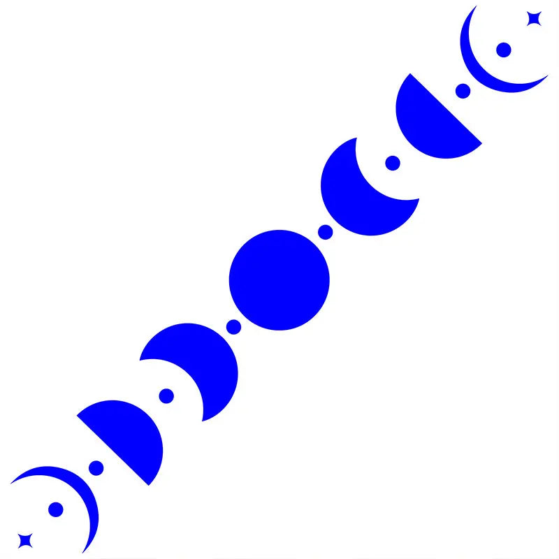 50CM Car Sticker Moon Phase Line Row Stars Rear Glass Mystery Witch Stickers Windshield Banner Decoration Vinyl Decals (ONLINE ORDER ONLY)