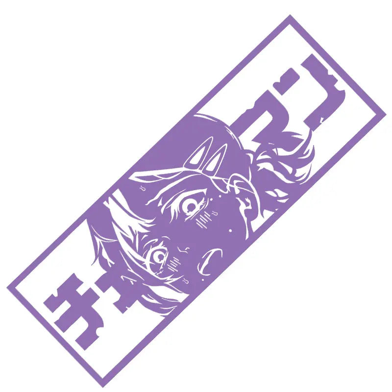Anime Beautiful Girl Lovely Car Stickers Window Windshield Bumper Decoration Stickers Auto Parts Laser Vinyl Decals (ONLINE ORDER ONLY)