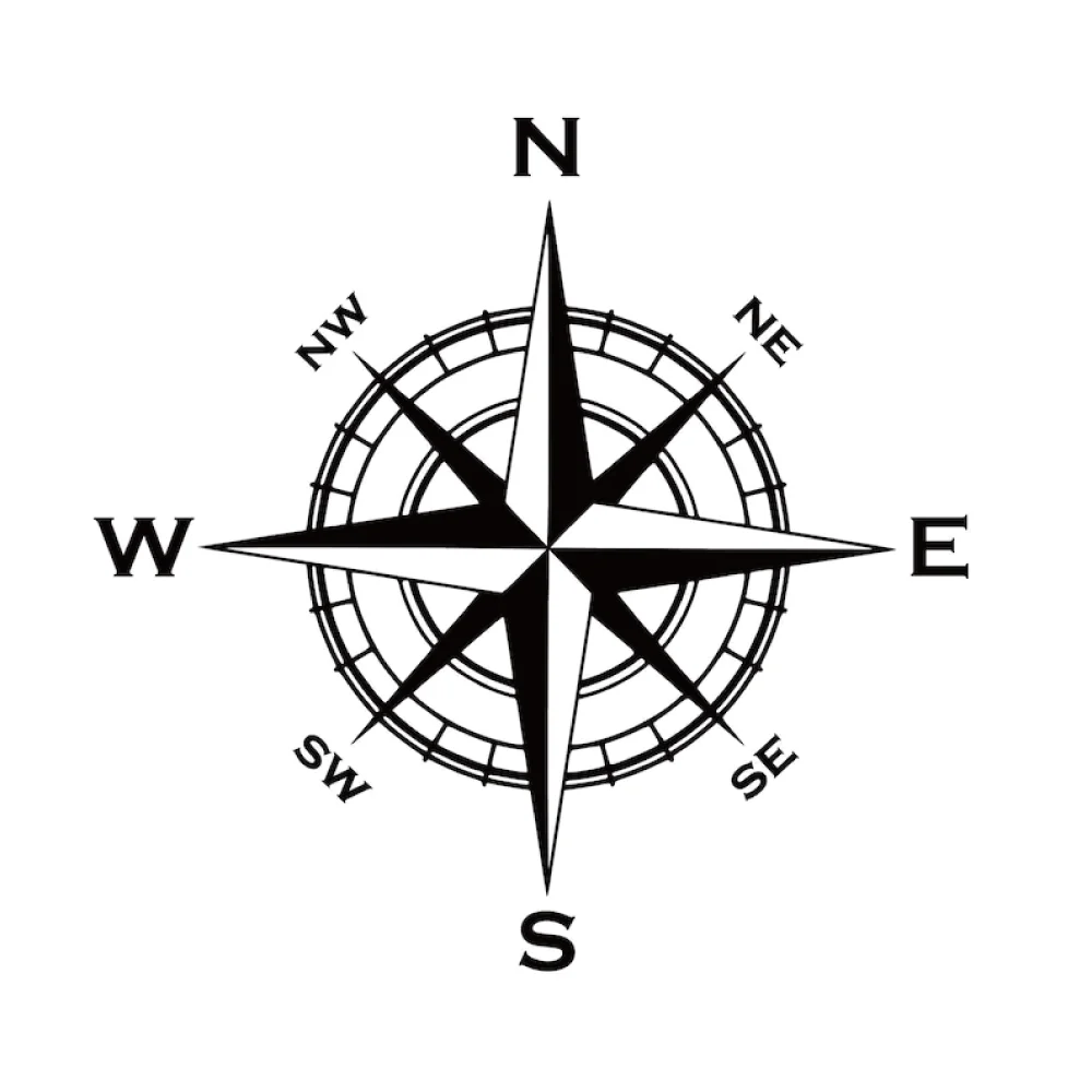 Nautical Compass Car Stickers Outdoor Personality Styling Decoration Laptop Sticker Reflective Rear End Glass Vinyl Decals (ONLINE ORDER ONLY)