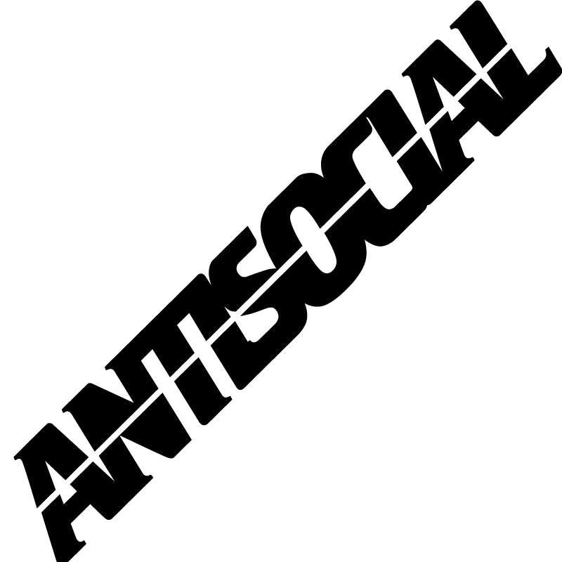 Antisocial Car Sticker Windshield Banner Night Run JDM Sport Competition Style Waterproof Sunscreen Decorative Vinyl Decals (ONLINE ORDER ONLY)