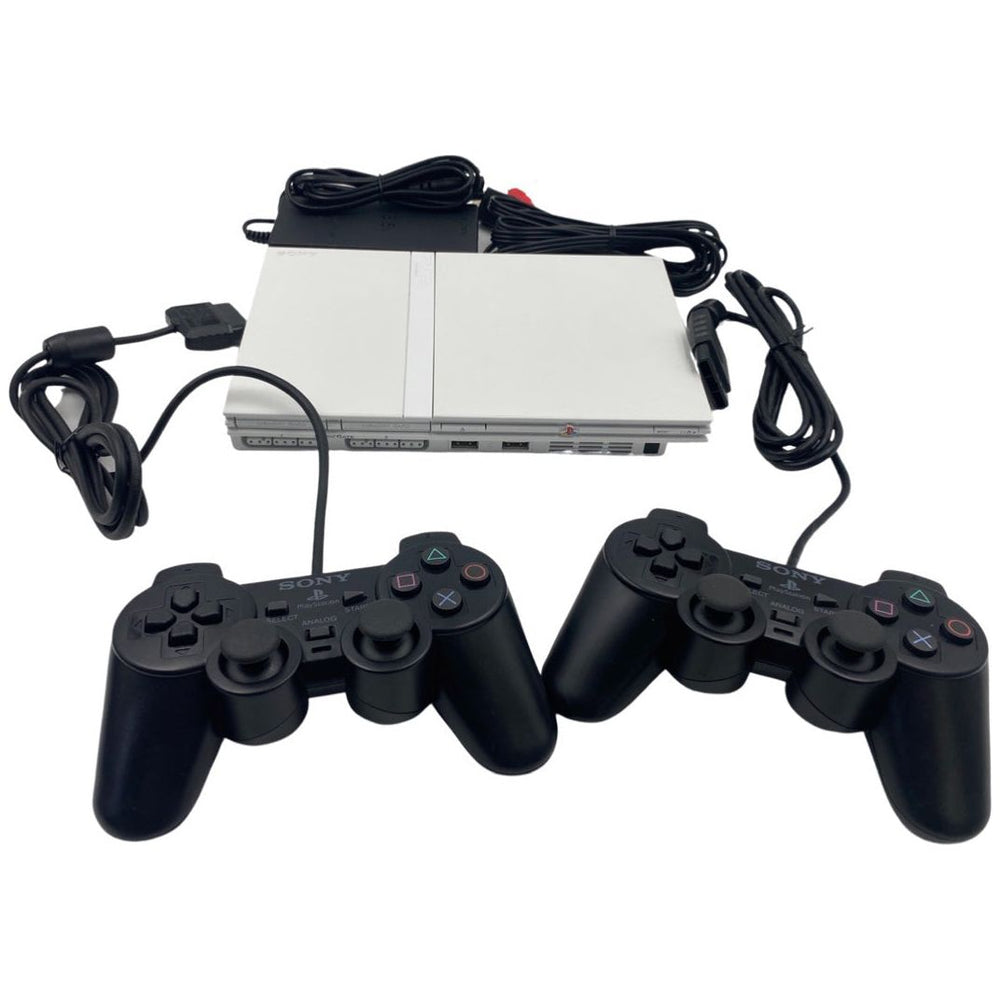 White Slim Playstation 2 System - Playstation 2 (2 - OEM Black Controllers) (Online Order Only)