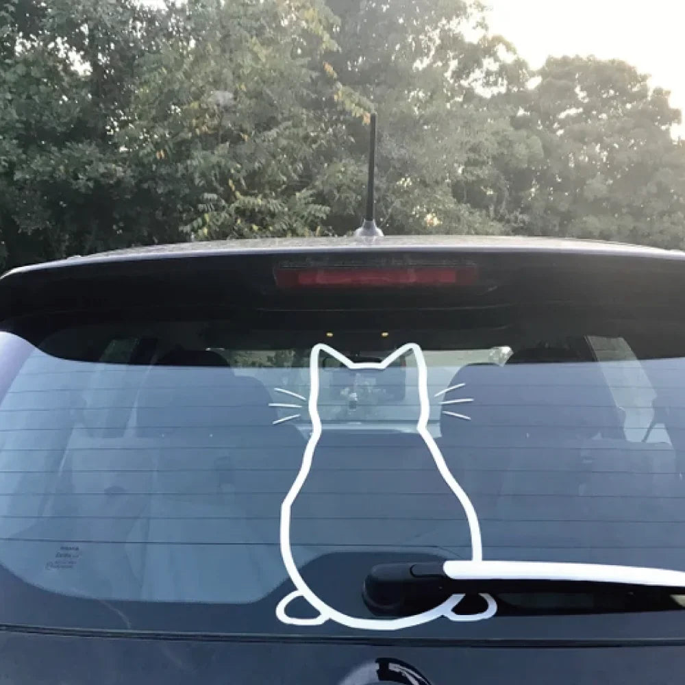 Kitty Cat Car Stickers Personalized Ecorative  Windshield Wiper Auto Parts After The File Glass Sticker Die Cutting Vinyl Decal (ONLINE ORDER ONLY)