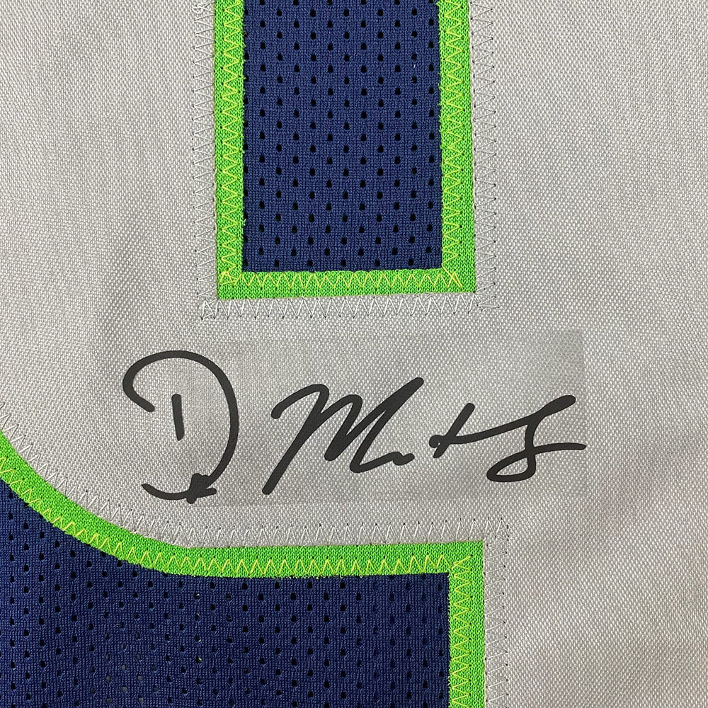 Framed Facsimile Autographed D.K. DK Metcalf 35x39 Seattle Blue Reprint Laser Auto Football Jersey Size Men's XL (ONLINE ORDER ONLY)