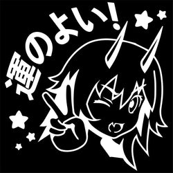 Iucky Car Sticker Anime Women Auto Parts Decoration Laptop Stickers Beautiful Girl Window Waterproof Die Cutting Vinyl Decals (ONLINE ORDER ONLY)