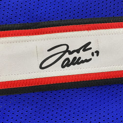 Framed Facsimile Autographed Josh Allen 35x39 Buffalo Blue Reprint Laser Auto Football Jersey Size Men's XL (ONLINE ORDER ONLY)