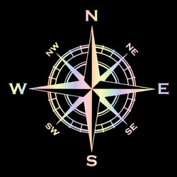 Nautical Compass Car Stickers Outdoor Personality Styling Decoration Laptop Sticker Reflective Rear End Glass Vinyl Decals (ONLINE ORDER ONLY)