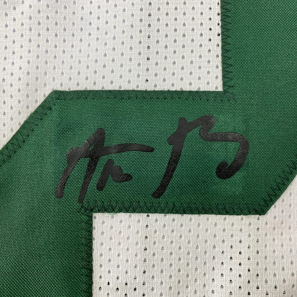Framed Facsimile Autographed Aaron Rodgers 35x39 Green Bay White Reprint Laser Auto Football Jersey Size Men's XL (ONLINE ORDER ONLY)