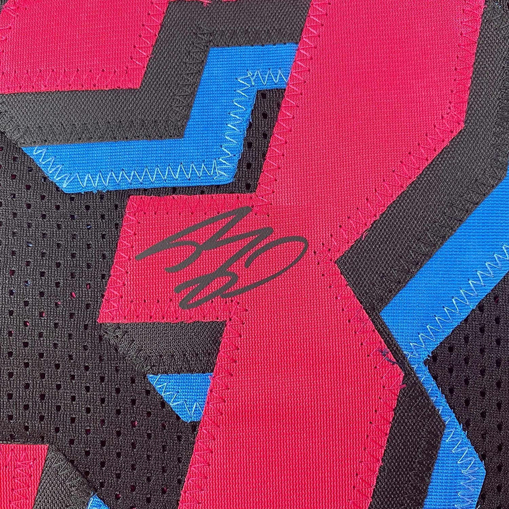 Framed Facsimile Autographed Shaquille Shaq O'Neal 35x39 Miami Black Vice City Reprint Laser Auto Basketball Jersey (ONLINE ORDER ONLY)