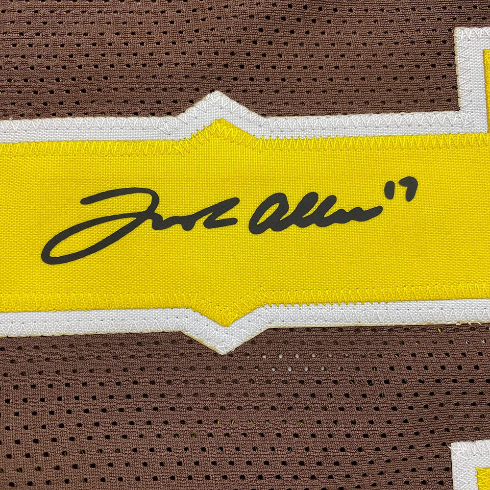 Framed Facsimile Autographed Josh Allen 35x39 Wyoming Brown Reprint Laser Auto College Football Jersey Size Men's XL (ONLINE ORDER ONLY)