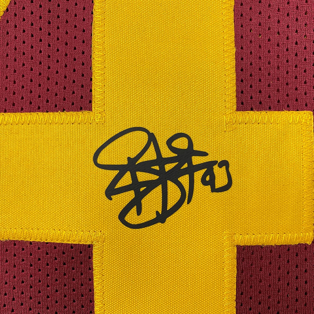 Framed Facsimile Autographed Troy Polamalu 35x39 USC Maroon Reprint Laser Auto College Football Jersey (ONLINE ORDER ONLY)