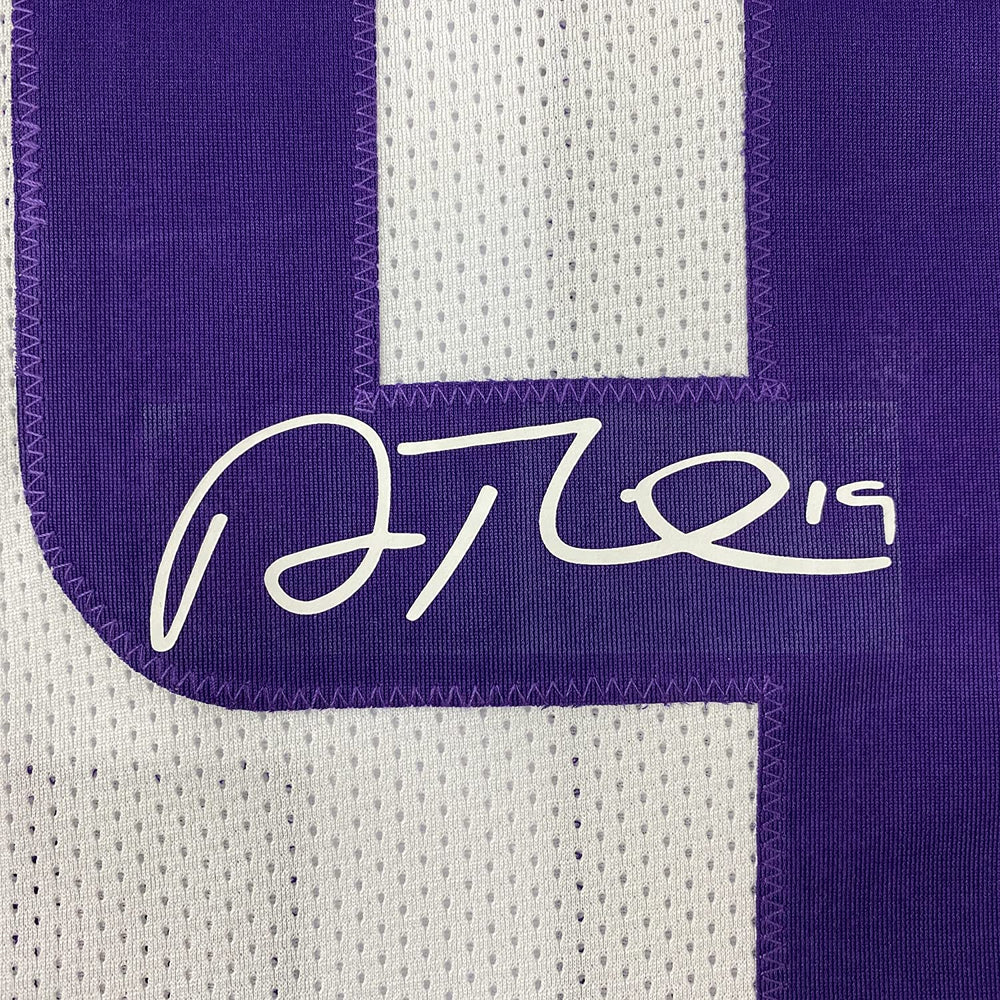 Framed Facsimile Autographed Adam Thielen 35x39 Minnesota White Reprint Laser Auto Football Jersey (ONLINE ORDER ONLY)