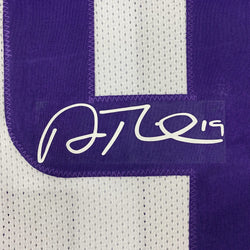 Framed Facsimile Autographed Adam Thielen 35x39 Minnesota White Reprint Laser Auto Football Jersey (ONLINE ORDER ONLY)