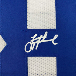 Framed Facsimile Autographed Troy Aikman 35x39 Dallas White Reprint Laser Auto Football Jersey Size Men's XL (ONLINE ORDER ONLY)