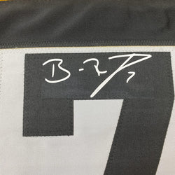 Framed Facsimile Autographed Ben Roethlisberger 35x39 Pittsburgh Bumble Bee Reprint Laser Auto Football Jersey Size Men's XL (ONLINE ORDER ONLY)